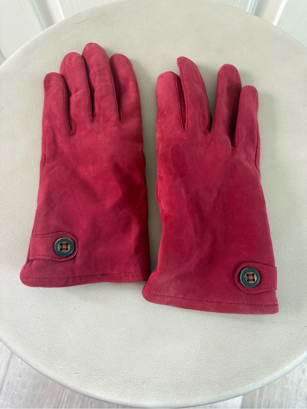 Talbots | Red Leather Suede Gloves | Sz L
